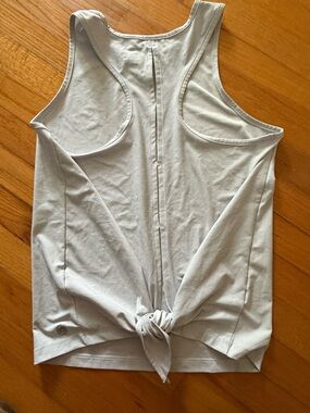 Southern Tide Brrrr-illiat Cora Tie Back Racerback Tank Top Silvery Gray NWOT